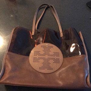 Tory Burch Clear/Leather Tote